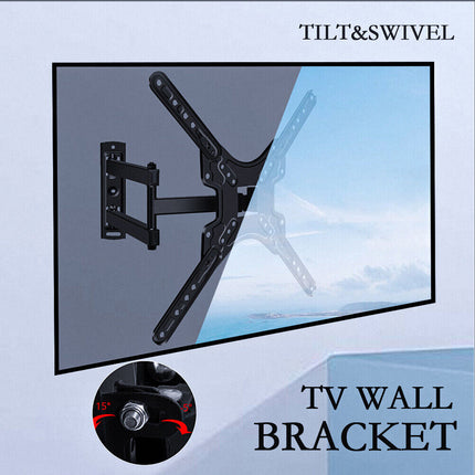 Full Motion TV Wall Mount Bracket Swivel Tilt 14 32 37 40 42 50 52 55 Inch LCD