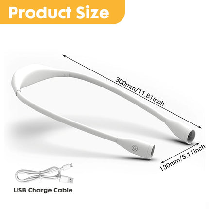 LED Neck Reading Light Flexible USB Rechargeable Hands Free Bed Night Book Lamp