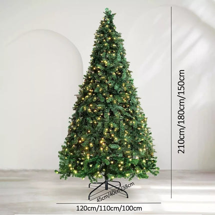 Christmas Tree 2.1M/1.8M/1.5M Xmas Trees Decorations Green With Fiber Optic LED