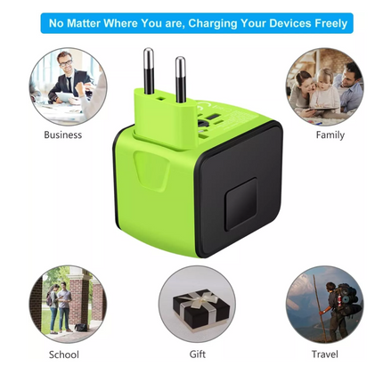 FAST 3.4 / 5A Universal Travel Adapter 3 USB &Type-C Outlet Converter Plug Power