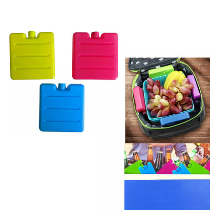 6x Mini Freezing Block Portable Ice Brick Food Lunch Box Cooler Camping Travel