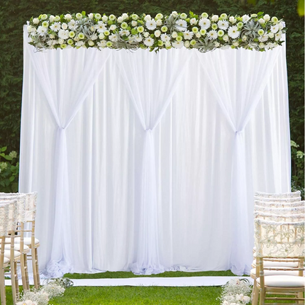 3M/6M Extra Large White Silk Backdrop Curtain Photo Drape Weddings Stage Party