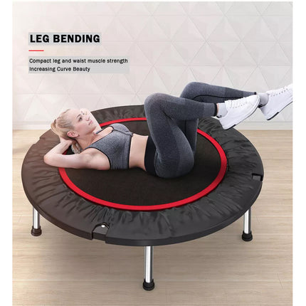 40” Fitness Trampoline Gym Rebounder Jogger Home Cardio Exercise Arch Handrail