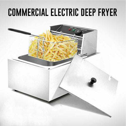 10L Commercial Electric Deep Fryer Basket Chip Cooker Stainless Steel kitchen