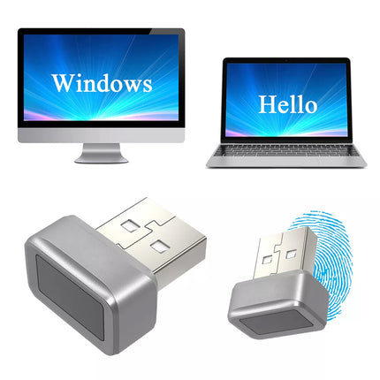 USB Fingerprint Reader for Windows 10/11 Hello FIDO U2F Biometric Fingerprint Scanner Anti-Spoofing