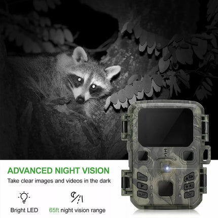 2 Pack Trail Camera 24MP 1080P Wildlife Game Hunting Cam IR Night Vision+SD Card