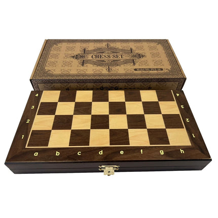30cm Magnetic Large Chess Set Wooden Timber Oak Folding Chessboard