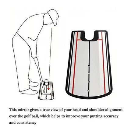 3Pcs Golf Putting Alignment Mirror Portable Practice Putting Trainer Aid