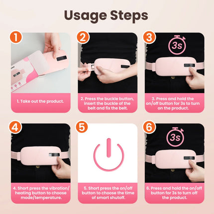 Electric Heating Menstrual Pad Waist Belt Massager For Period Pain Relief Cramps