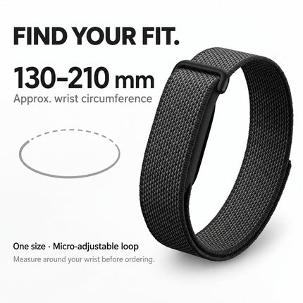 For Google Fitbit Air Performance Loop Band Recycled Polyester Adjustable Strap Black