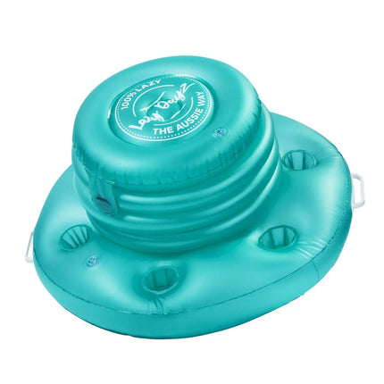 Inflatable Pool Beach Drinks Cooler Floating Bar Beer Holder Ice Tub Chiller Toy Teal