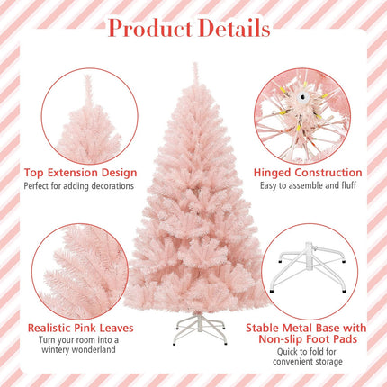 1.8M Pink Christmas Tree Decoration Xmas Trees Home Decor Metal Stand