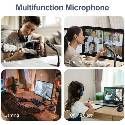 Desktop Mini USB Stand Microphone Mic For Desktop Laptop PC Computer
