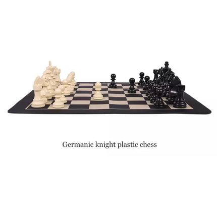 Tournament Chess Set 52x52cm Plastic Pieces with Iron Weighted Leather Board