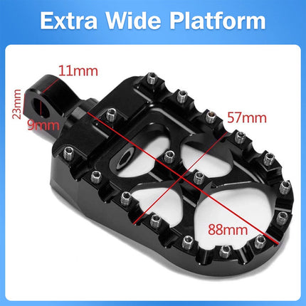 2Pcs Wide Fat Foot Pegs MX Style Footpegs Fit for Harley Dyna Sportster Bobber