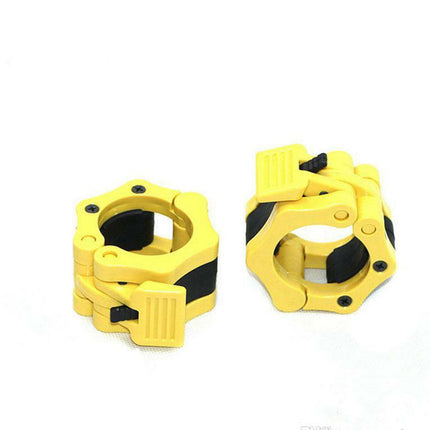 50mm A Pair Lock Jaw Collars Olympic Barbells Muscle Clamp Bar Lockjaw 2''Yellow