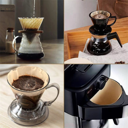 500x 102 Coffee Filter Paper Natural Thick Strong Original Wooden Drip Paper