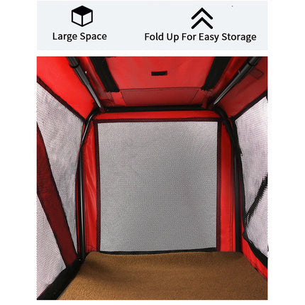 Pet Soft Crate Portable Dog Cat Carrier Travel Cage Kennel Folding Large L Red