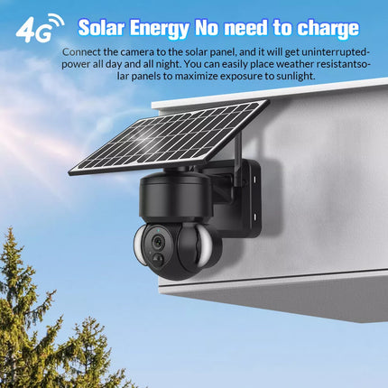 4G Network Wireless HD 1080P Pan Tilt Solar Panel Outdoor Security Camera LTE