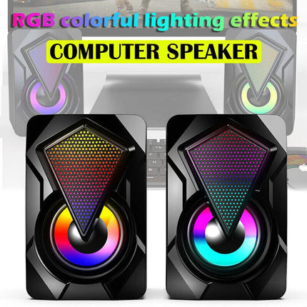 Surround Sound Speakers Wired for Desktop Computer Gaming Bass USB System LED