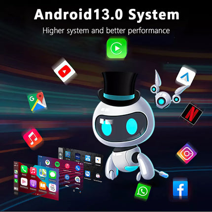 Android 13 CarPlay Smart Ai Box Wireless CarPlay Adapter For Netflix / YouTube