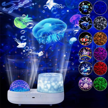 16in1 Ocean Starry Projector Galaxy Nebula Night Light for Kids Bedroom Decor
