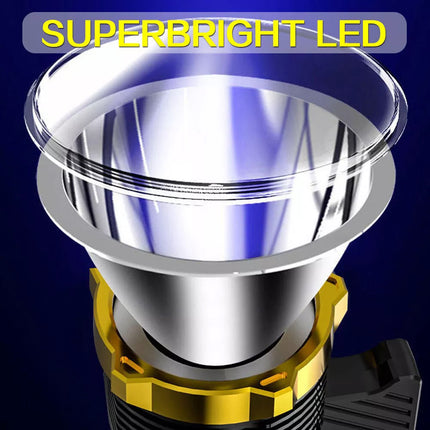 2Pcs 12000000LM LED Flashlight Super Bright Torch USB Rechargeable Lamp High Powered