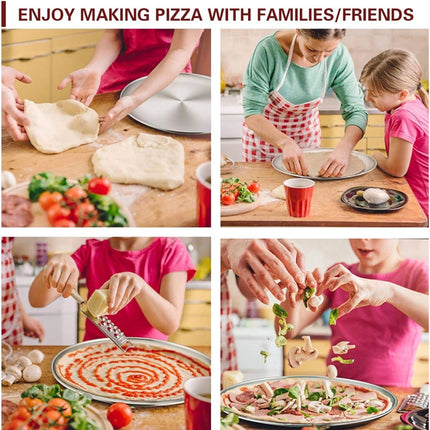 2X Stainless Steel Pizza Pan 30cm Round Pizza Tray Pizza Baking Sheet Easy Clean