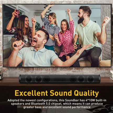 Bluetooth 5.0 Sound Bar TV Soundbar Wired Wireless Home Theater Surround Sound