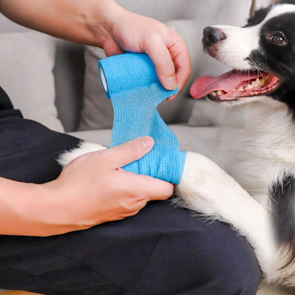 12-Pack Self-Adhesive Cohesive Wrap Bandages in Multi-Sizes for Pets and Vets 10cm*4.5cm