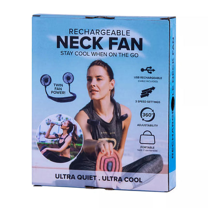 Neck Fan Headphone Design Wearable Portable USB Rechargeable Hand Free Personal