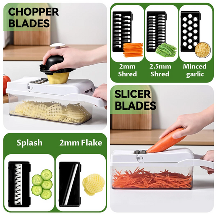 21PCS Vegetable Chopper Salad Fruit Mandolin Slicer Food Dicer Cutter Peeler