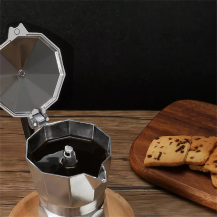 600ML Coffee Maker Moka Percolator Stove Top Espresso Latte Aluminium Pot