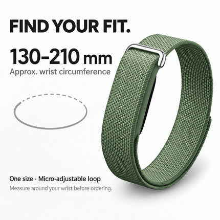 For Google Fitbit Air Performance Loop Band Recycled Polyester Adjustable Strap Sage Green