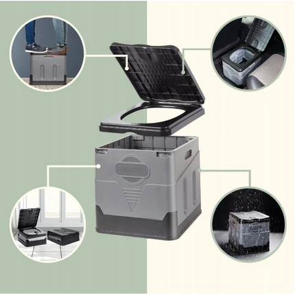 Portable Toilet Mobile Potty Outdoor Folding Toilet Caravan Hiking Camping