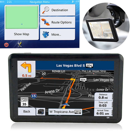 5" Car Truck GPS Navigator System LCD Navigation Sat Nav FM MP4 Speedcam 4G Map