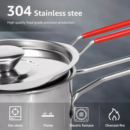 Deep Fryer with Strainer Basket and Handle Stainless Steel Fry Pot+basket+cover+furnace+clip