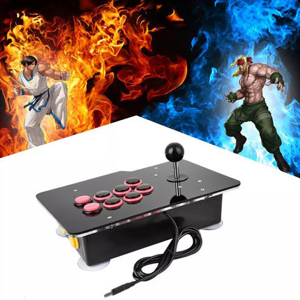 Wired USB Arcade Fighting Stick Joystick Gaming Controller Video Game For PC