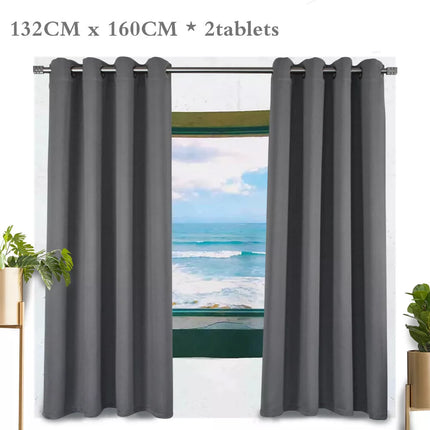 2X Blockout Curtains Blackout Window Curtain Draperies Pair Eyelet for Bedroom Purple