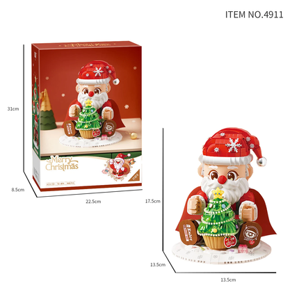LOZ Christmas Santa LED Tree Night Light Mini Bricks Building Toy Gift 1630pcs