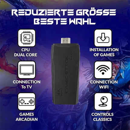 Retro Games Console 2.4G Wireless Video Game Stick 4K HDMI TV Gamepad