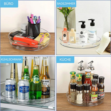 Round Rotating Storage Trays 2PCS Kitchen Pantry Turntable Rack for Cosmetics