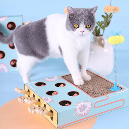 Cat Toy Whack-a-Mole Cat Scratching Board Corrugated Cardboard Scratching Pad
