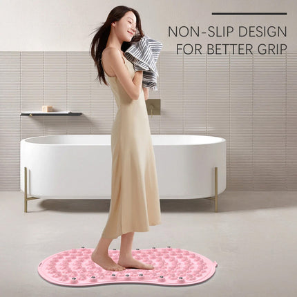 Foot Massage Mat Acupressure Mat Foot Reflexology Walking Toe Plate Massage Pad Pink