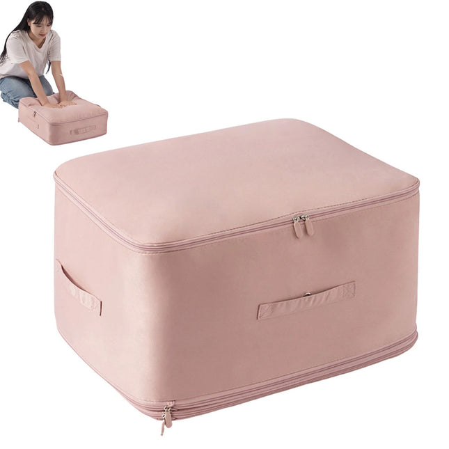 Ultra Space Saving Self Compression Organizer, Heavy Duty Moving Bags, Storage Large Pink