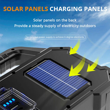 Portable LED Search Light Solar USB Rechargeable Flashlight Torch
