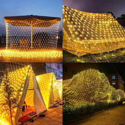 LED Net Mesh Curtain String Fairy Lights Xmas Wedding Party Garden Outdoor Decor