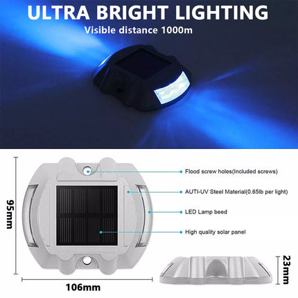 2X Solar Driveway Lights Deck Pathway Lights Solar Dock LED Light Safety Light Blue