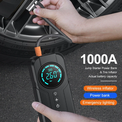 1000mAh Car Tire Air Inflator Portable Tyre Electric Pump Cordless with USB