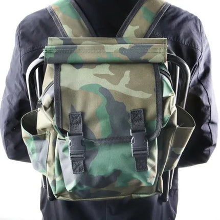 2 in 1 Folding Fishing Chair Bag Fishing Backpack Chair Stool Wear-resistant